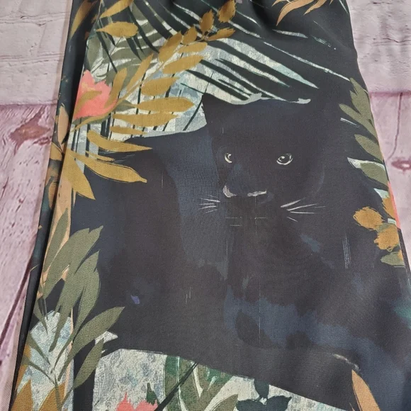 City Chic Floral Panter Cold-Shoulder Maxi Dress Short Sleeves 20W Slits Boho - Picture 13 of 14